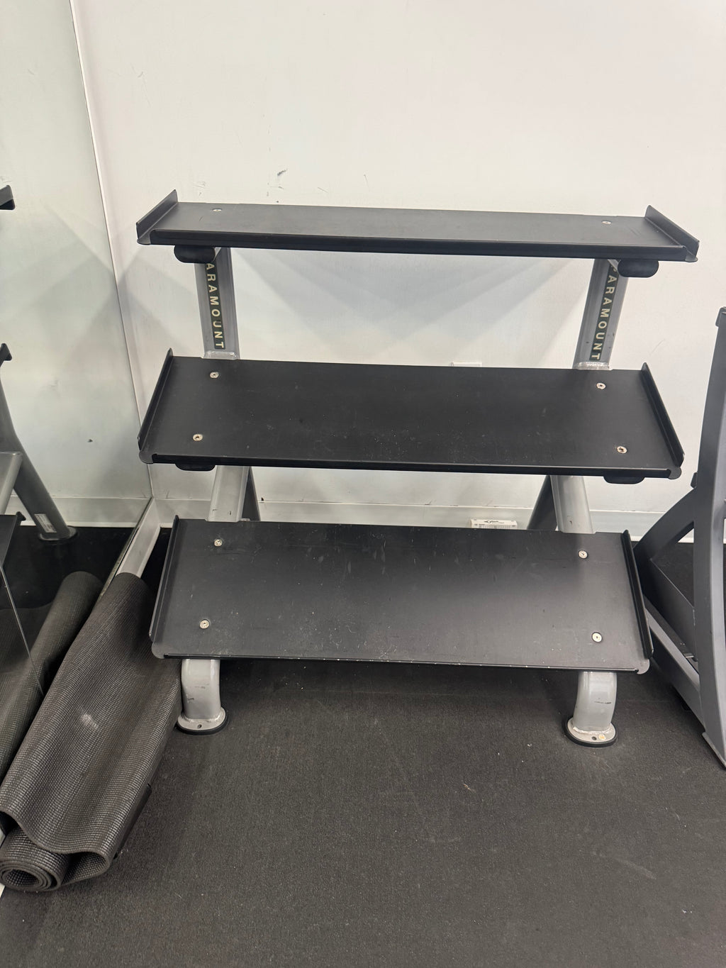 Paramount FS-24 3 Tier Flat Tray Dumbbell Rack - Fits 5-75lb Hex Set ￼