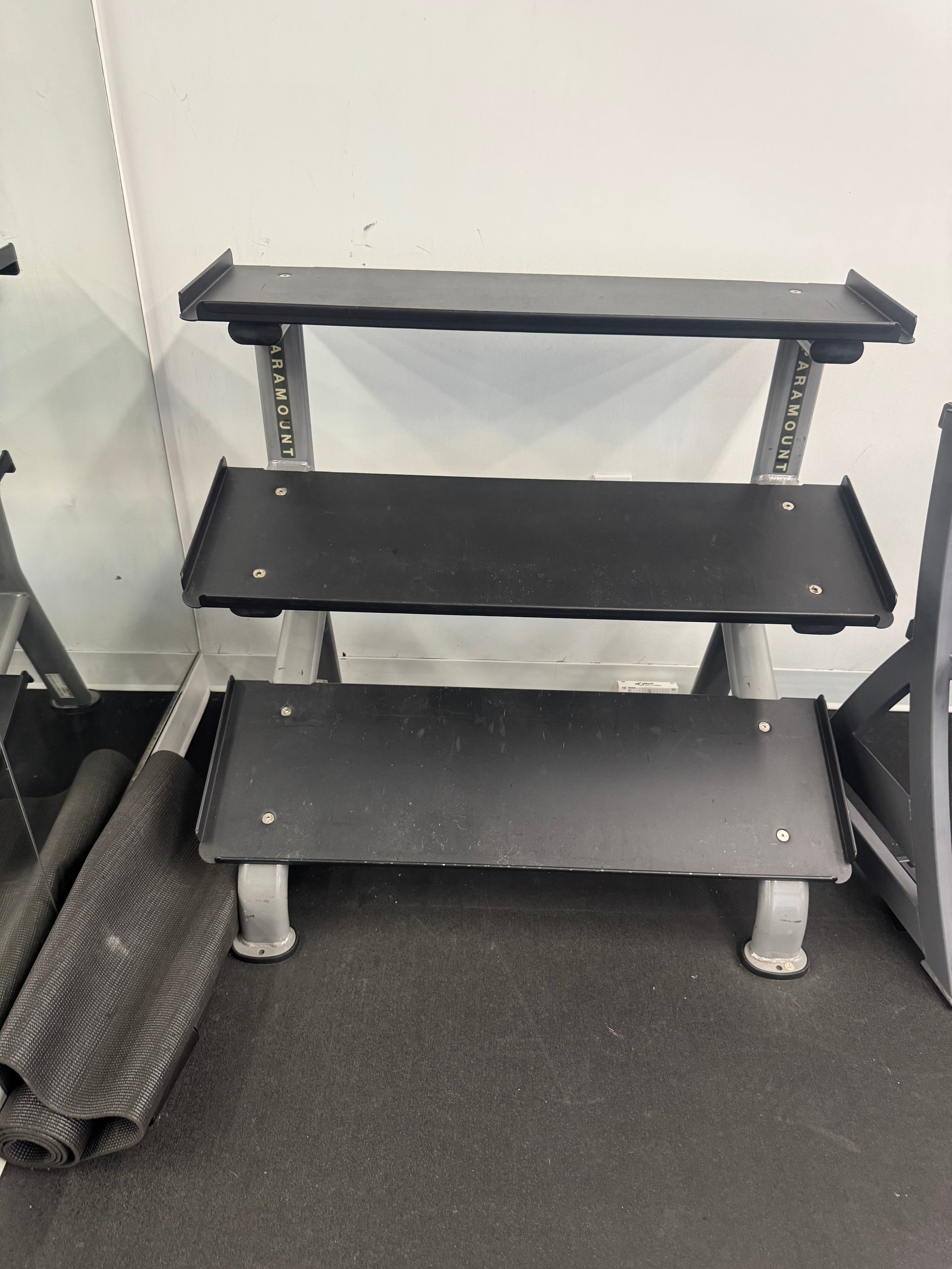 Paramount FS-24 3 Tier Flat Tray Dumbbell Rack - Fits 5-75lb Hex Set ￼