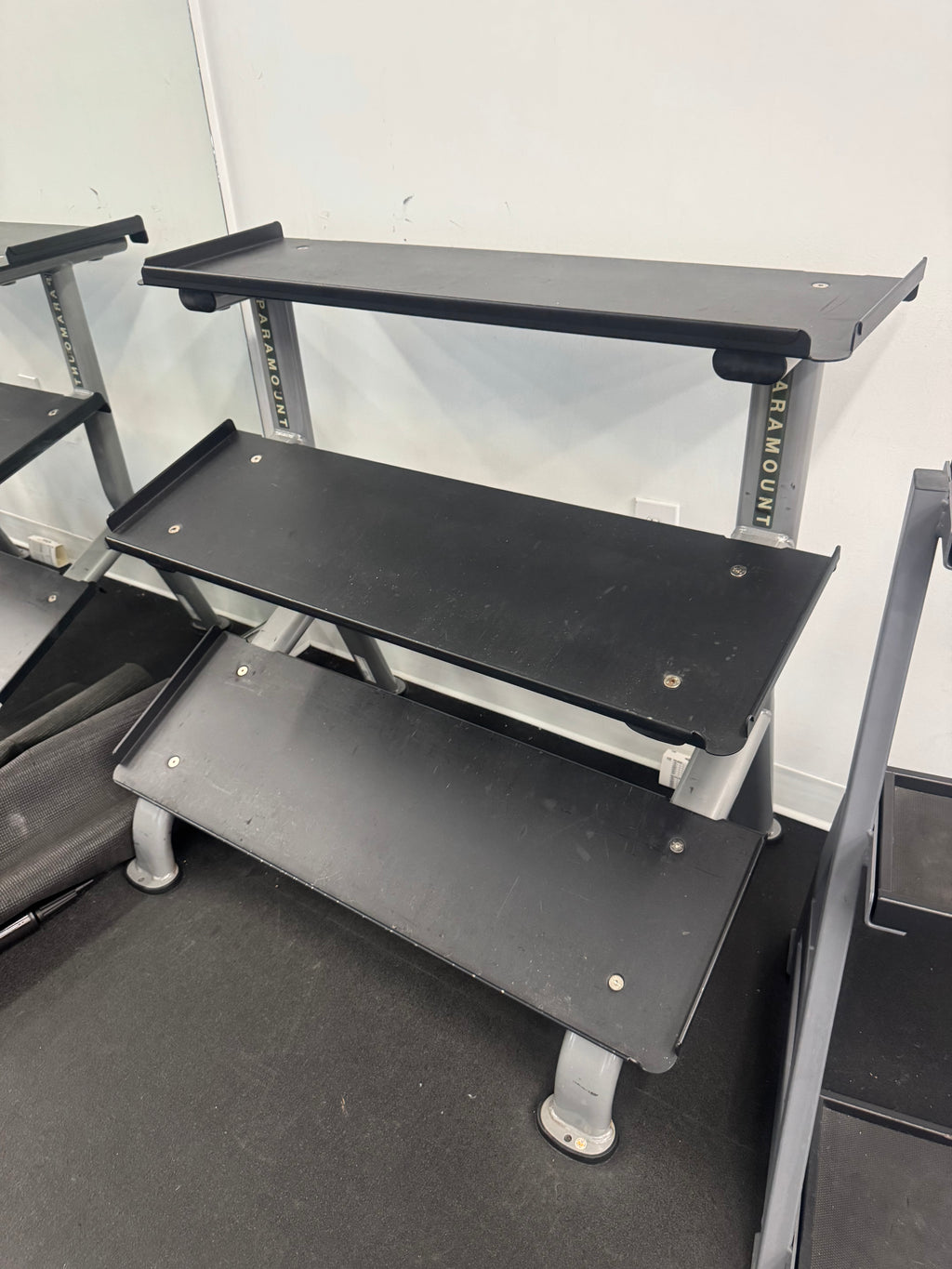 Paramount FS-24 3 Tier Flat Tray Dumbbell Rack - Fits 5-75lb Hex Set ￼